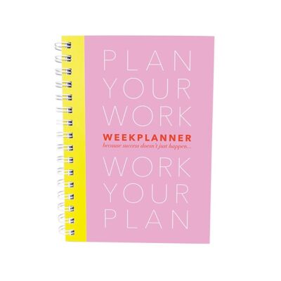 Plan Your Work A5 Planner - Pink