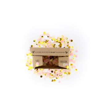 Confettis dans une boîte (confettis ronds en rose / crème / or) - 100 grammes 2