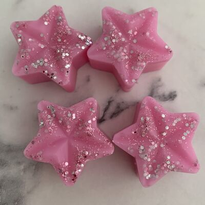 Estrellas de fusión de cera de ruibarbo y rosa