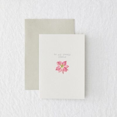 Cartolina d'auguri con fiori secchi adorabile amico