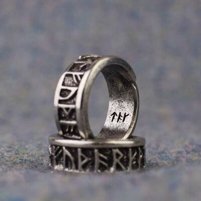 Adjustable Viking Rune Ring AR001