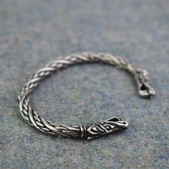 Bracelet Viking en étain avec petite tête de dragon 1