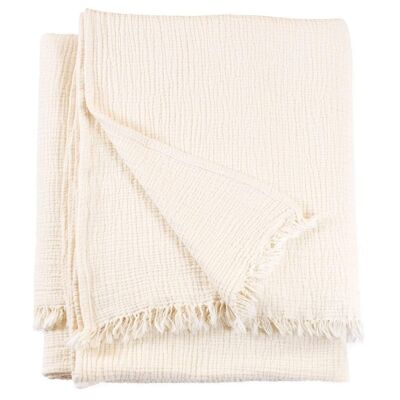 Chalk Crinkle Cotton Throw -  Large