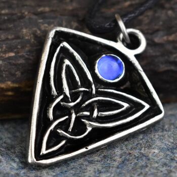 Pendentif Celtique Noeud de St Ninian - Pierre Bleue