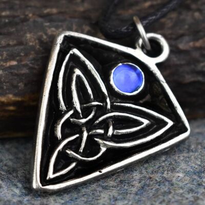 Keltischer Anhänger St Ninian's Knot - Blauer Stein