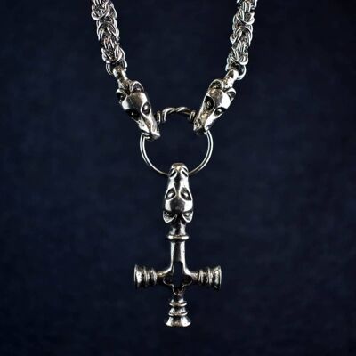 Dragon Hammer on Dragon Chain Viking Necklace