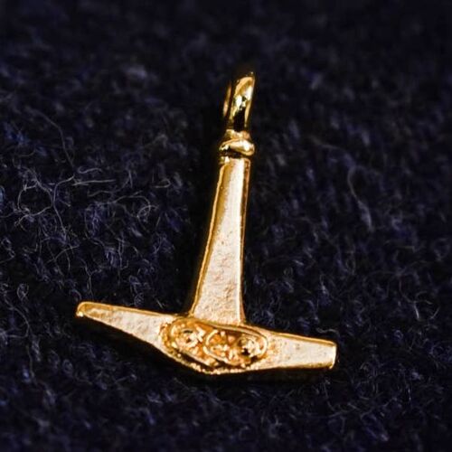 Gold Plated Smith's Thor's Hammer Replica Viking Age Pendant
