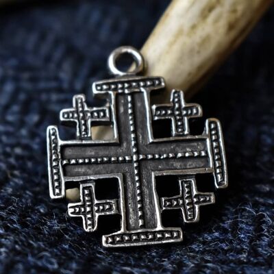 Jersuleum Kreuz Replik Wikingerzeit Zinn Anhänger AV045