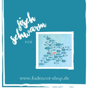 Sticker carrelage banc de poissons bleu ! 10cmx10cm 3