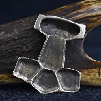 Marteau de Skane Thor réplique en argent 925 Viking Age - Rouge 2