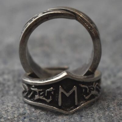 Ehwaz Letter E Rune Ring - Adjustable