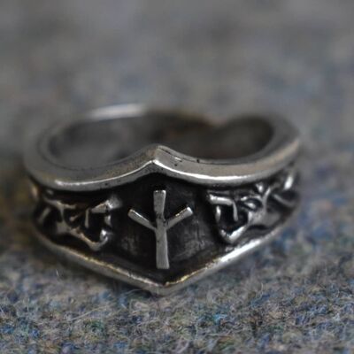 Algiz Letter X or Z Rune Ring - Adjustable