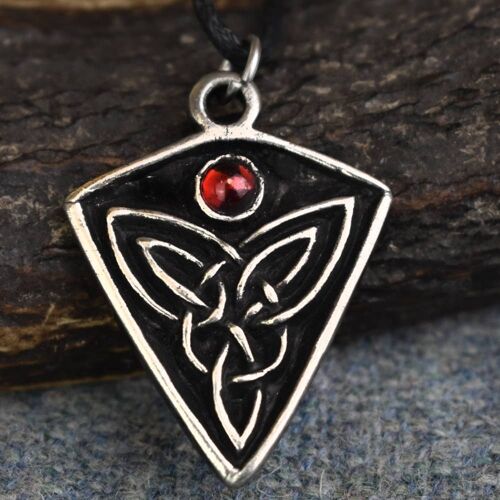 St Ninian's Knot Celtic Pendant - Red Stone