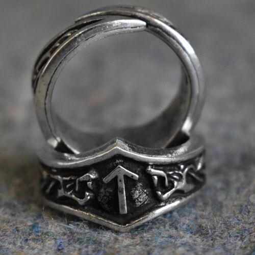 Tiwaz Letter T Rune Ring - Adjustable