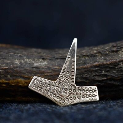 925  Silver  Replica Viking Age Hammered Thor's Hammer