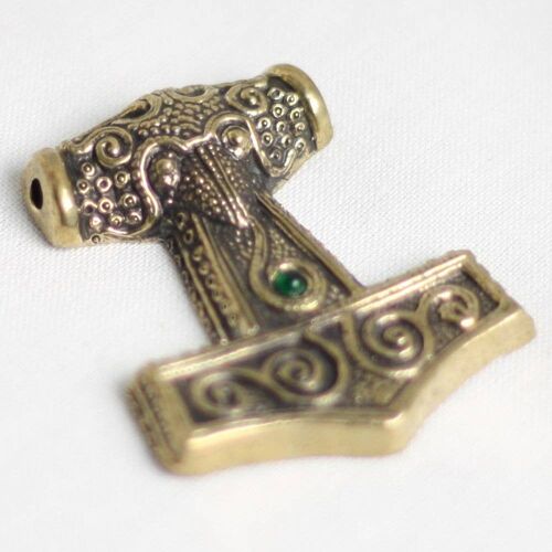 Viking Age Replica Bronze Skane Hammer Pendant - Green