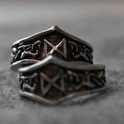 Bague Dagaz Lettre D Rune - Ajustable