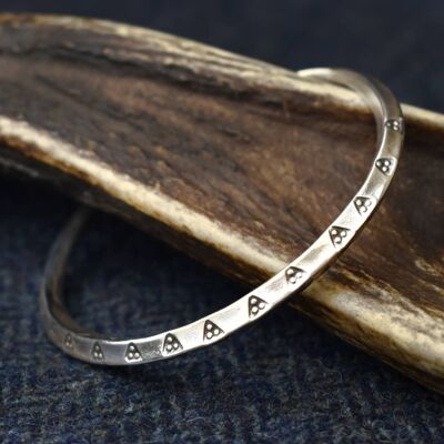 Pulsera de plata de ley 925 con anillo de réplica de la era vikinga