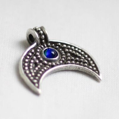 925 Silber Replik Mondanhänger aus der Wikingerzeit - Blau
