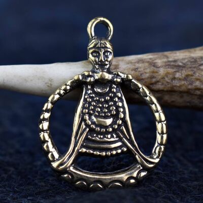 Bronze Viking Age Replica Goddess Freya Pendant