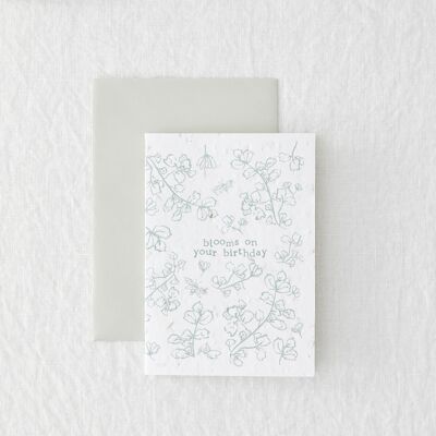 Eco-Friendly Birthday Blooms Seeded Greeting Card