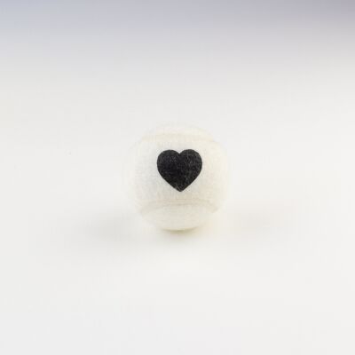 Willow Walks tennis ball in cream with heart print