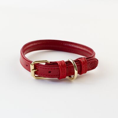 Willow Walks leather collar in red