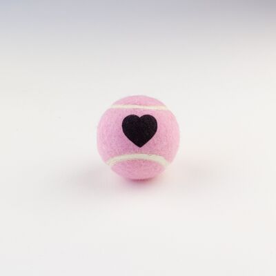 Willow Walks tennis ball in light pink with heart print
