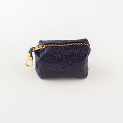 Willow Walks leather poo bag in navy
