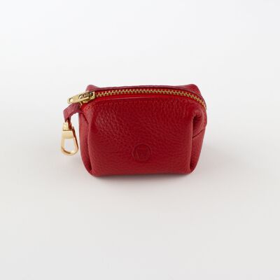 Willow Walks leather poo bag in red