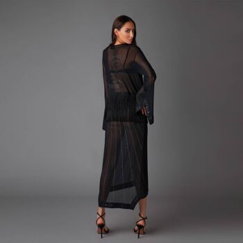 KIMONO LONG À FRANGES EN TULLE TRANSPARENT AVEC IMPRIMÉ II 5