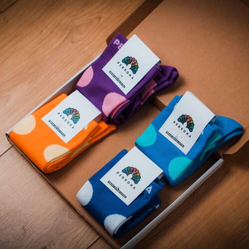 Our "Colourful Combo mini" sock box