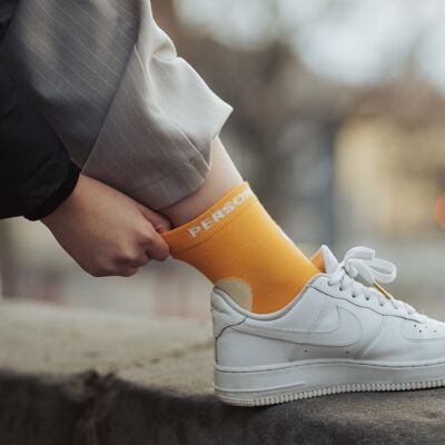 Our "Orange You Glad to See Me" socks