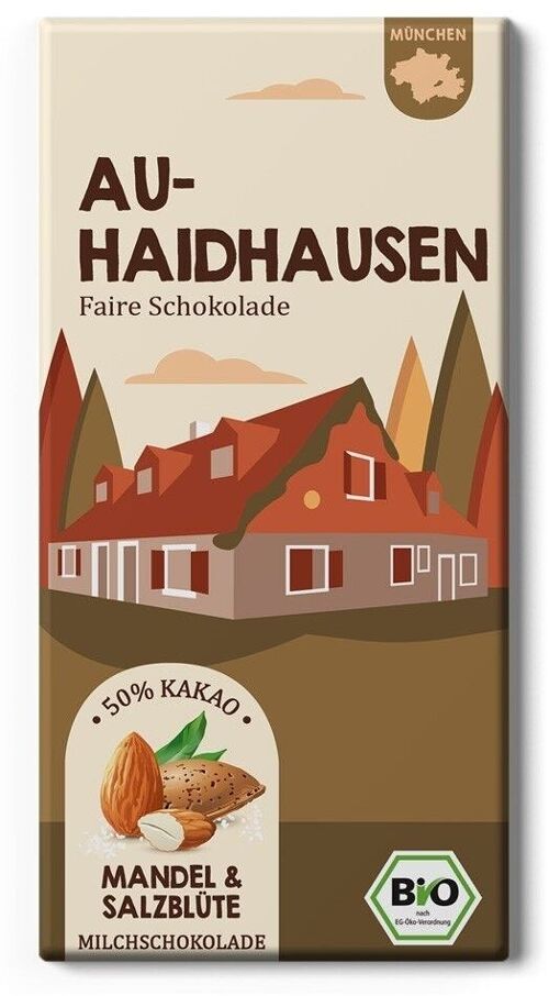 Au-Haidhausen Mandel & Salzblüte Fairtrade & Bio Schokolade