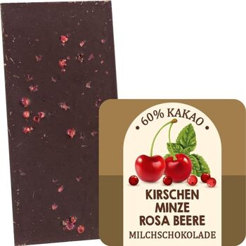 Moosach cerise, menthe, baies de poivre Chocolat équitable et biologique 4