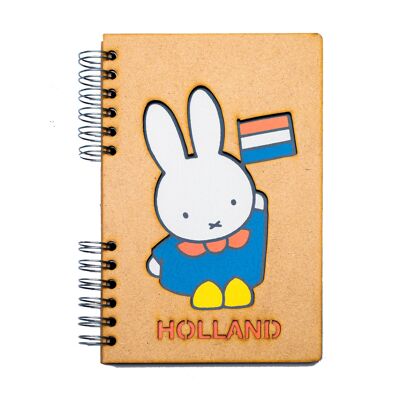 Duurzaam houten notitieboek | Gerecycled papier | Navulbaar | Nijntje uit Holland-A4
