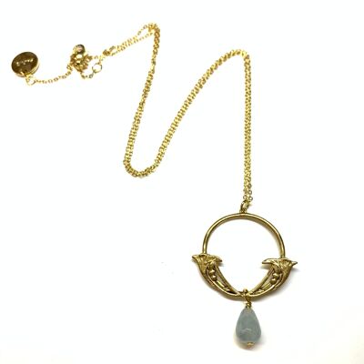 Victoria blue sponge necklace