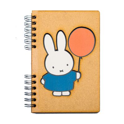 Duurzaam houten notitieboek | Gerecycled papier | Navulbaar | Nijntje met Ballon-A6