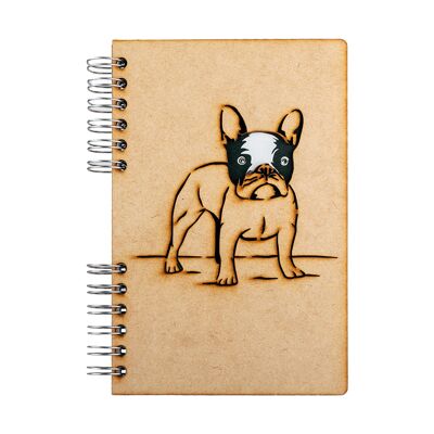 Duurzaam houten notitieboek | Gerecycled papier | Navulbaar | Hondje-A4