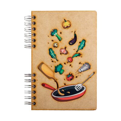 Duurzaam houten notitieboek | Gerecycled papier | Navulbaar | Ingrediënten-A4