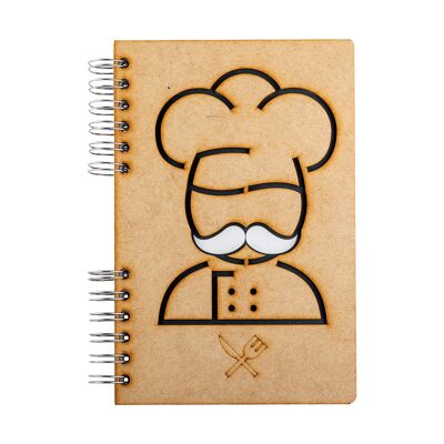 Duurzaam houten notitieboek | Gerecycled papier | Navulbaar | Chef-A5