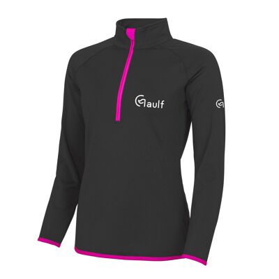 Women's Gaulf Cool Fit 1/2 Zip Top - XS - Black/Pink