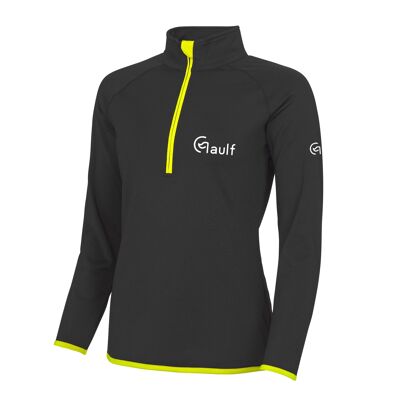 Women's Gaulf Cool Fit 1/2 Zip Top - XS - Black/Yellow