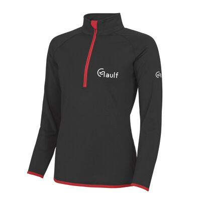 Women's Gaulf Cool Fit 1/2 Zip Top - M - Black/Red