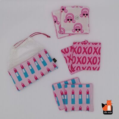 Lipstick pouch + 6 sponge wipes