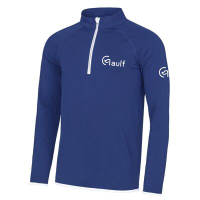 Gaulf Cool Fit 1/2 Zip Top - S - Royal Blue & White