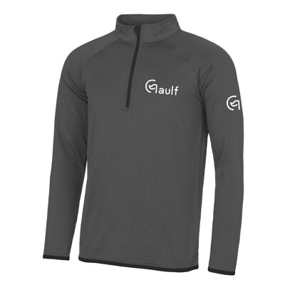 Gaulf Cool Fit 1/2 Zip Top - L - Charcoal & Black