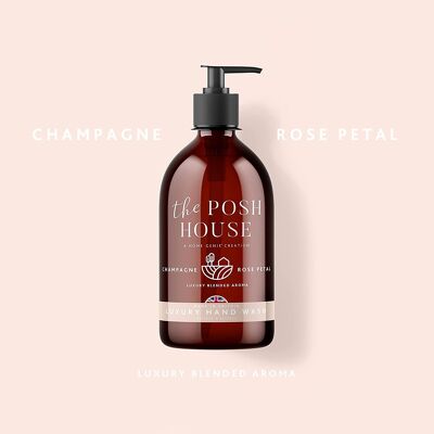 Jabón de manos de lujo The Posh House - Pétalo de rosa y champán, 500 ml