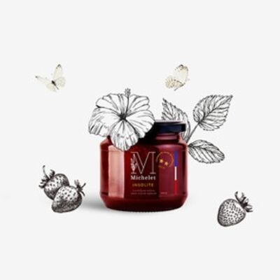 UNUSUAL STRAWBERRY JAM: Charlotte Strawberry Jam, Hibiscus Flower, Timut Berries - 140g jar
