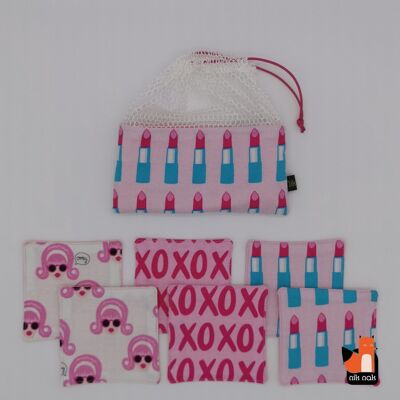 Lipstick pouch + 6 honeycomb wipes